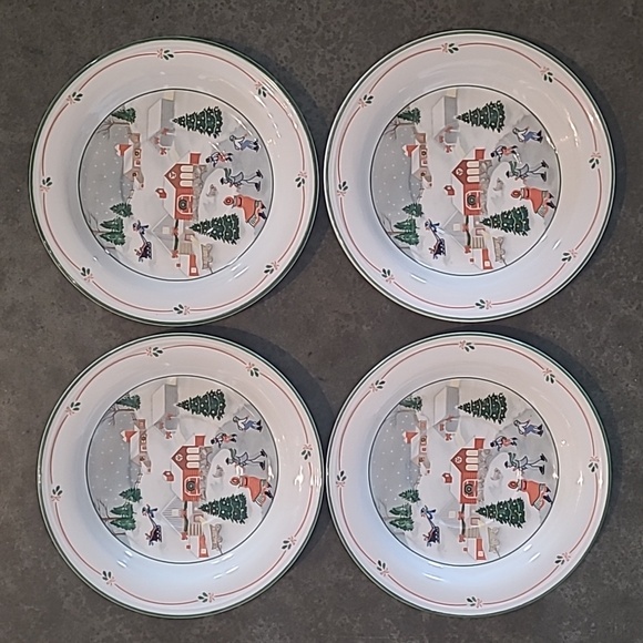 VINTAGE SANGO SILENT NIGHT  CHRISTMAS SAUCERS SET OF 4 - Picture 1 of 5
